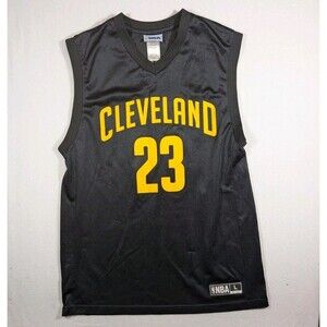 Adidas Cleveland Cavaliers #23 Basketball Jersey Black Yellow Men's Size L